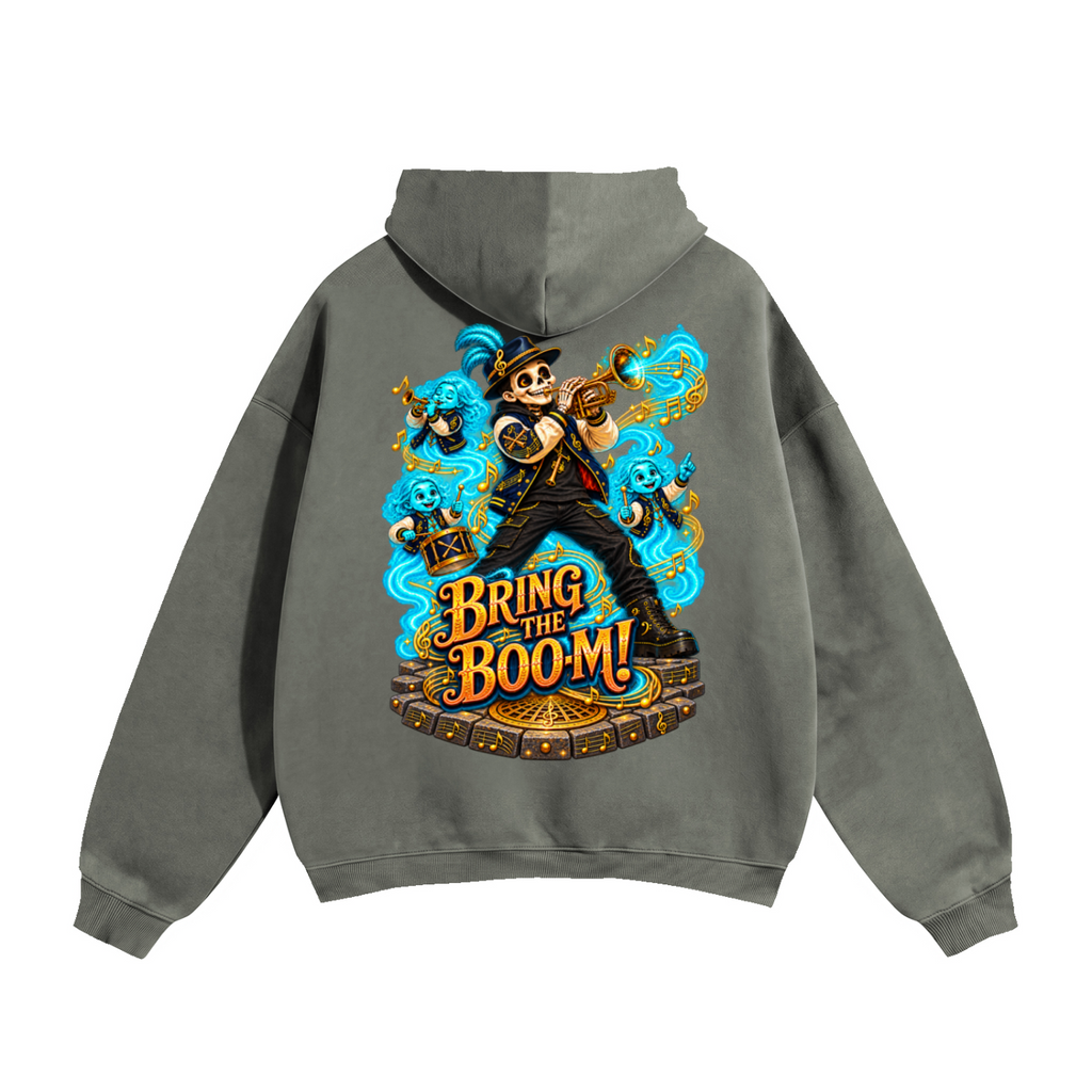 Halloween Brass, Boos & Good Vibes Front & Back Graphic Hoodie - Bring the Boom - Unisex