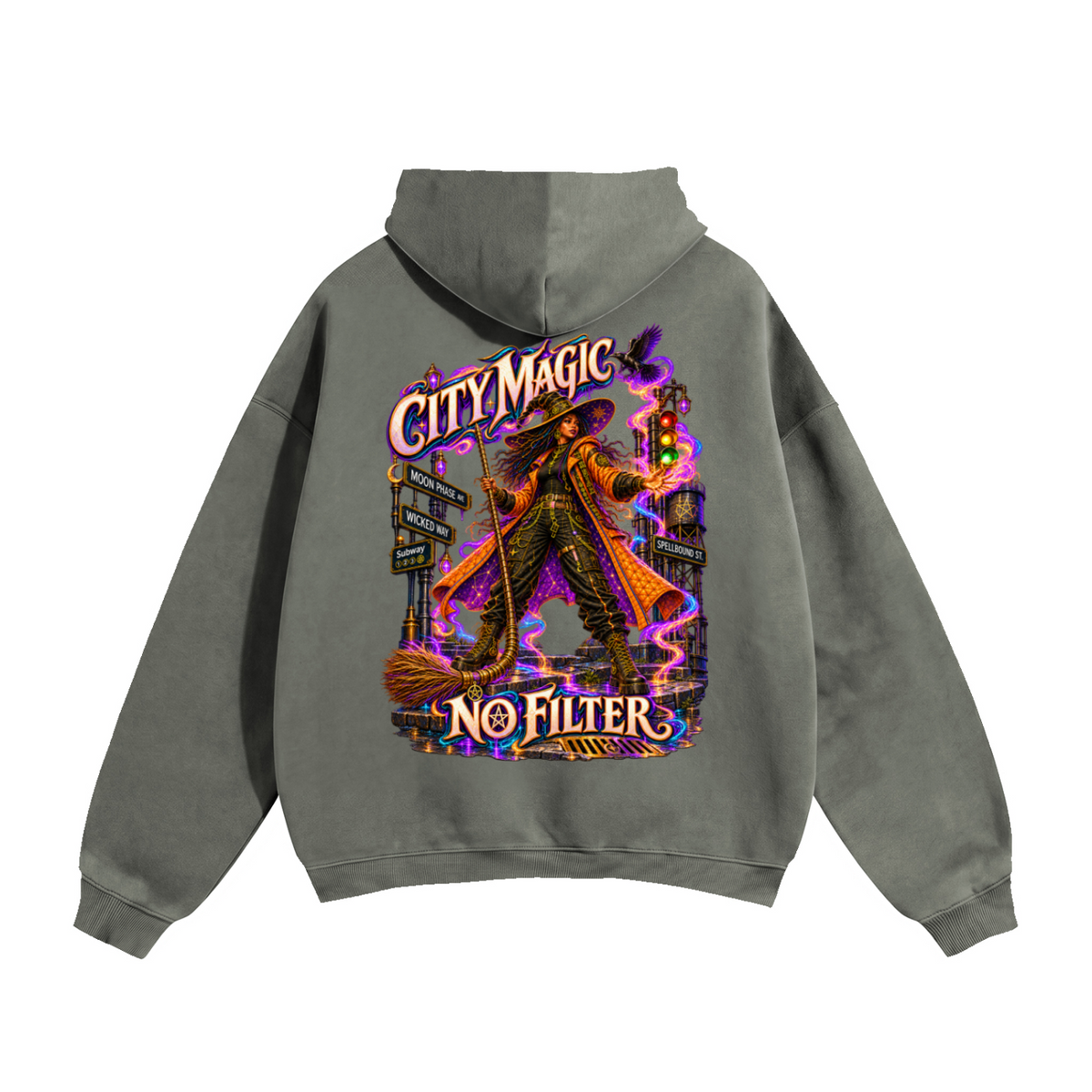Halloween City Magic Front & Back Graphic Hoodie - No Filter - Unisex