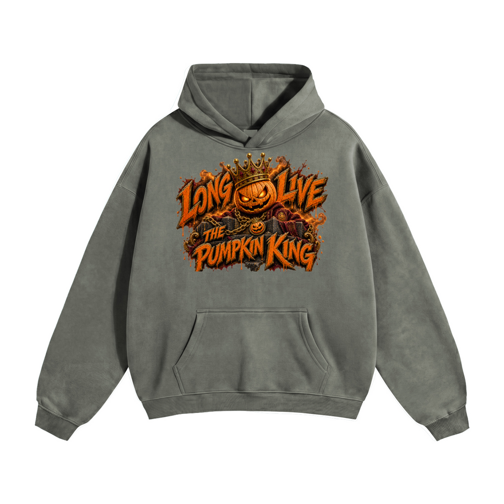 Halloween Pumpkin King Front & Back Graphic Hoodie - Long Live the Pumpkin King - Unisex