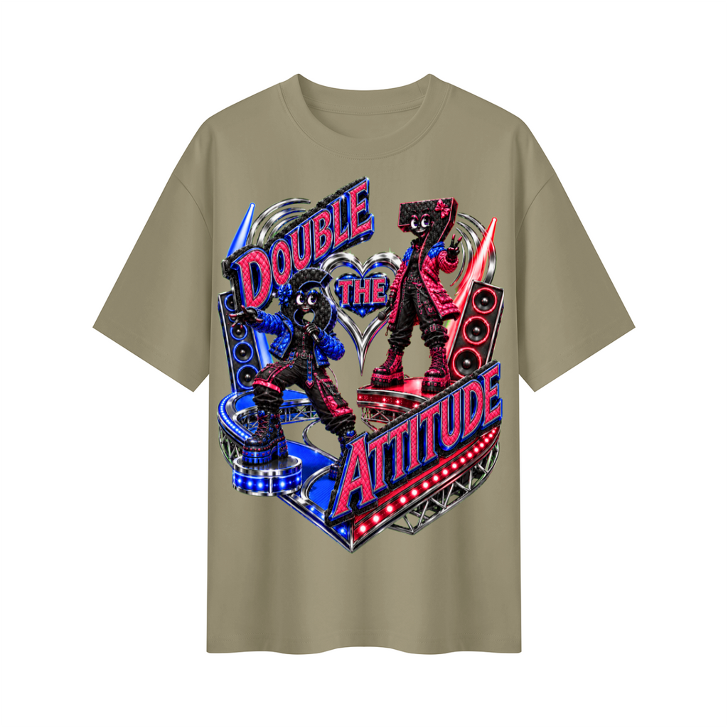 6-7 Street Mode™ Double the Attitude Oversized Graphic T-Shirt - Unisex