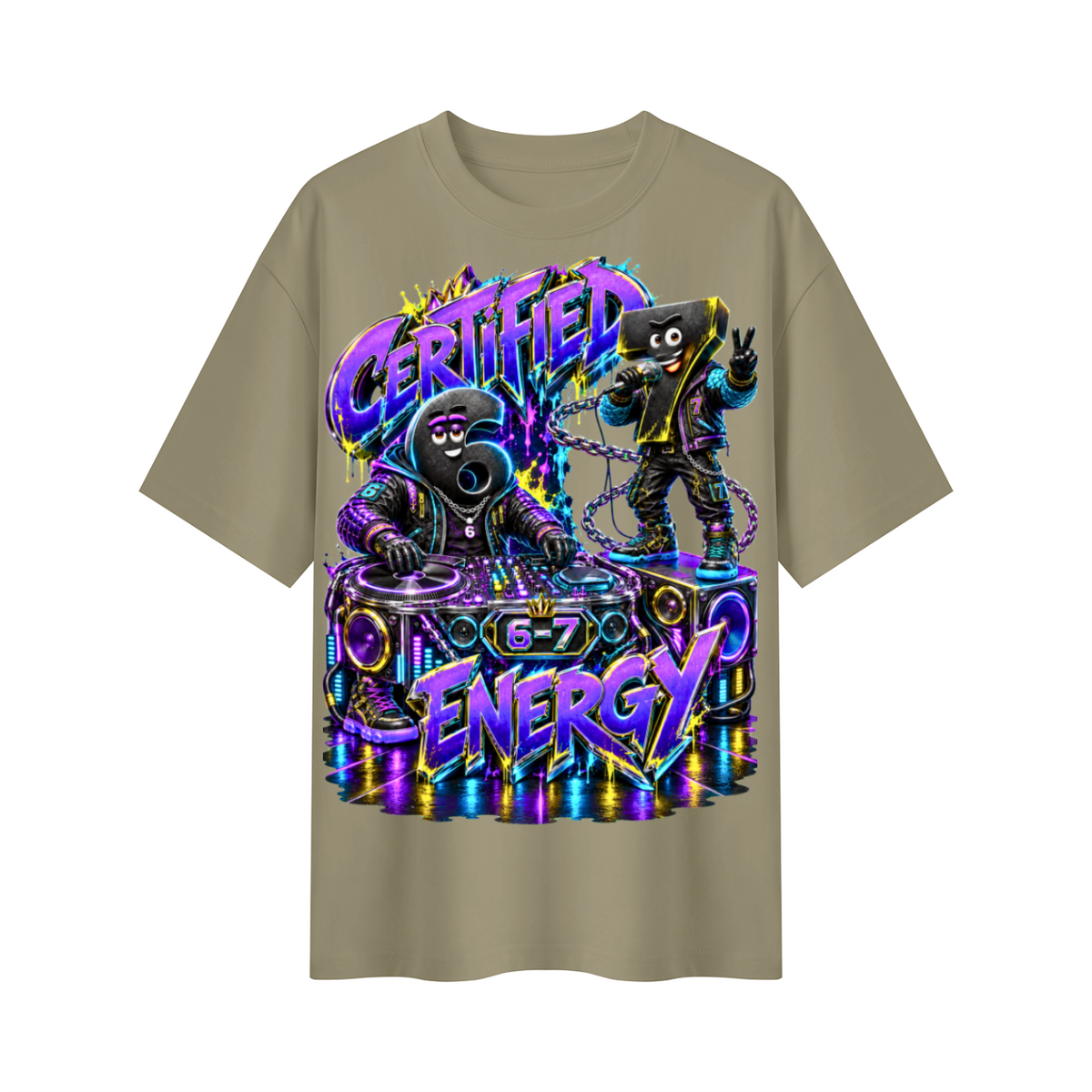 6-7 Street Mode™ Certified 6-7 Energy Oversized Graphic T-Shirt - Unisex