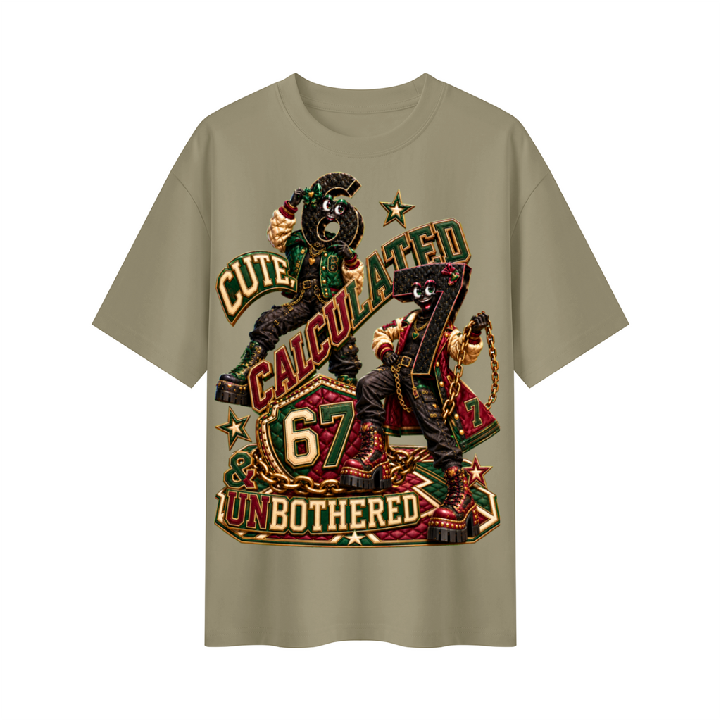 6-7 Street Mode™ Cute, Calculated & Unbothered Oversized Graphic T-Shirt - Unisex