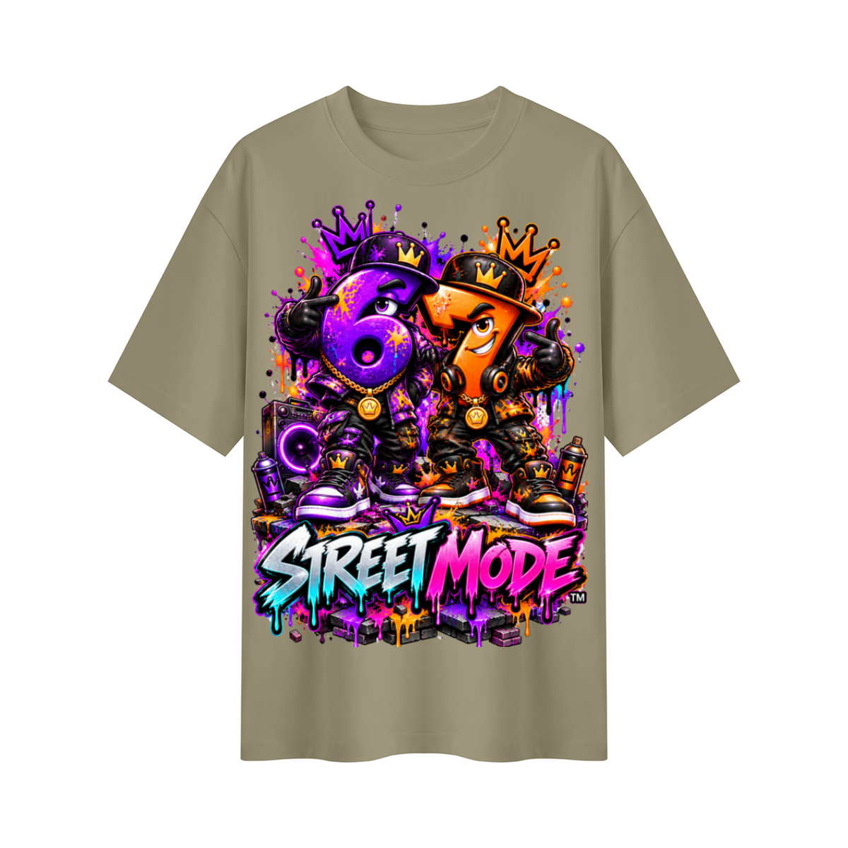 6-7 Street Mode™ Street Mode Male Oversized Graphic T-Shirt - Unisex