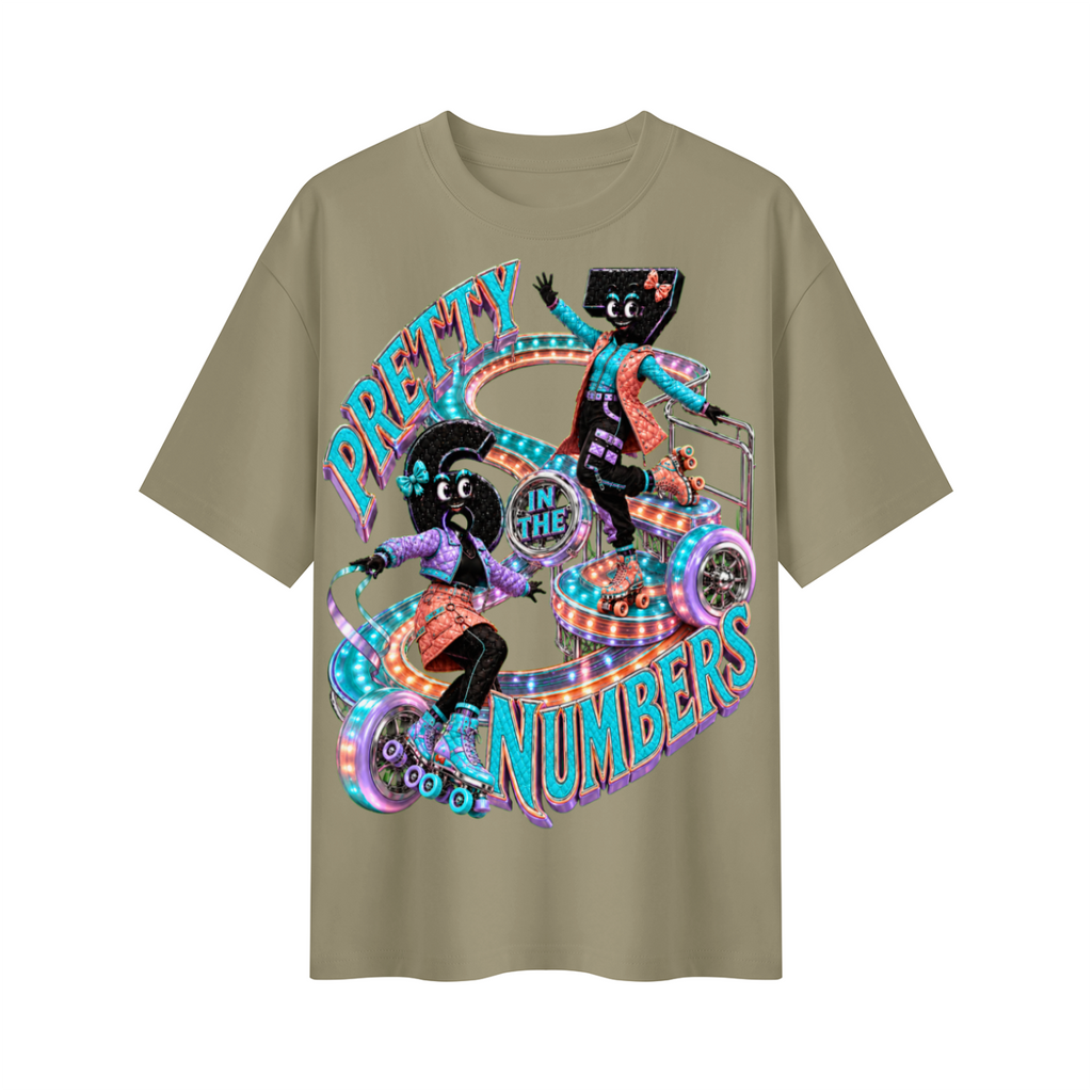 6-7 Street Mode™ Pretty in the Numbers Oversized Graphic T-Shirt - Unisex