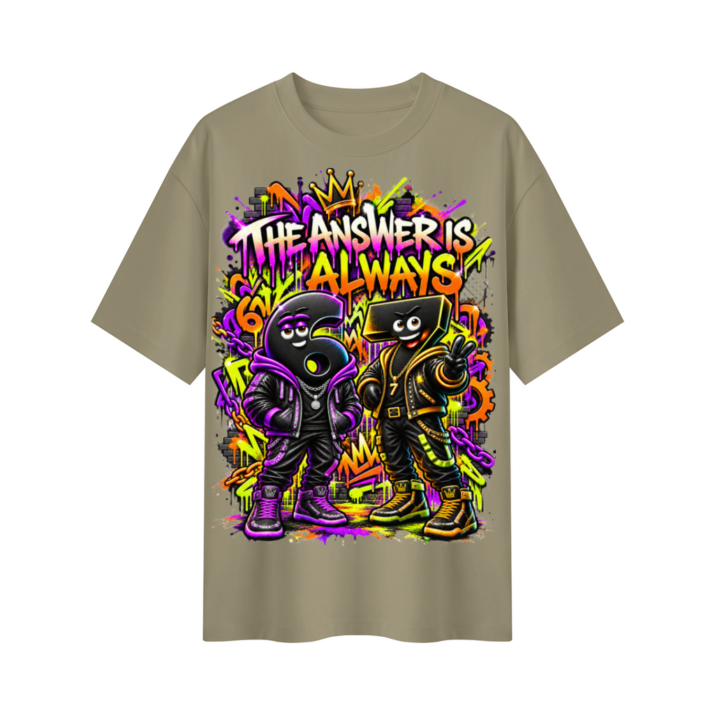 6-7 Street Mode™ Oversized Graphic T-Shirt - The Answer Is Always 6-7 - Unisex