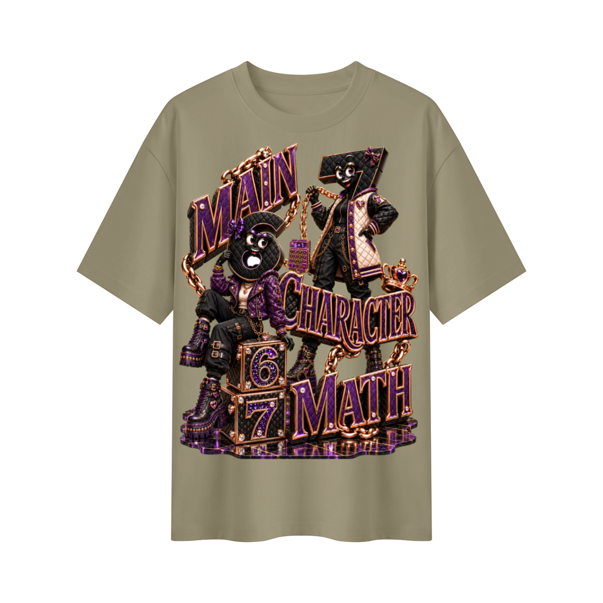 6-7 Street Mode™ Main Character Math Oversized Graphic T-Shirt - Unisex