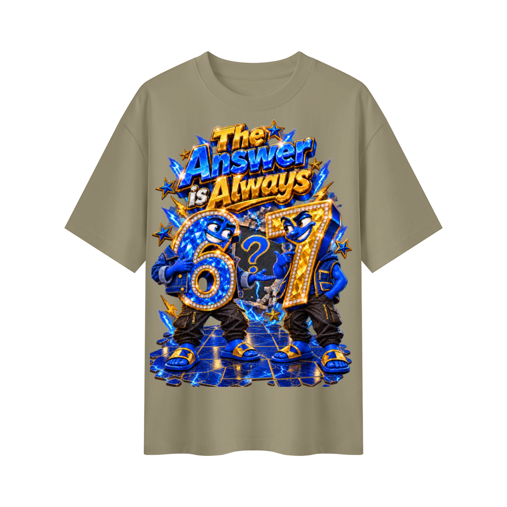 6-7 Street Mode™ The Answer Is Always 6-7 Oversized Graphic T-Shirt - Unisex