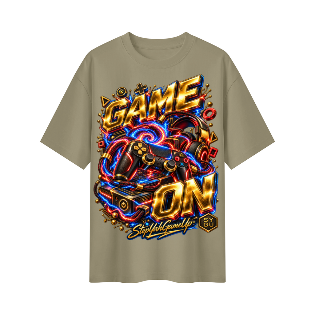 StepYahGameUp™ Game On Oversized Graphic T-Shirt - Unisex