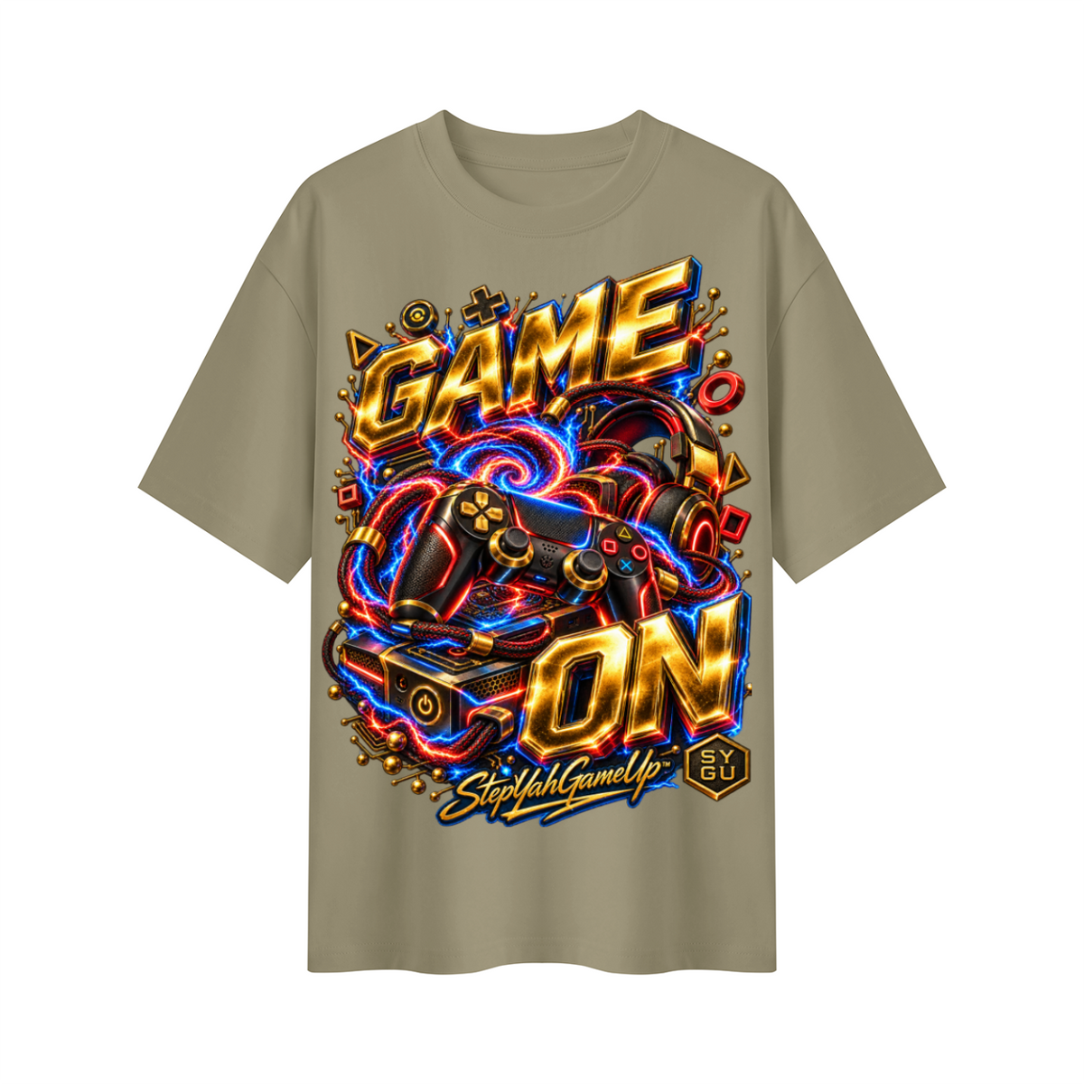 StepYahGameUp™ Game On Oversized Graphic T-Shirt - Unisex
