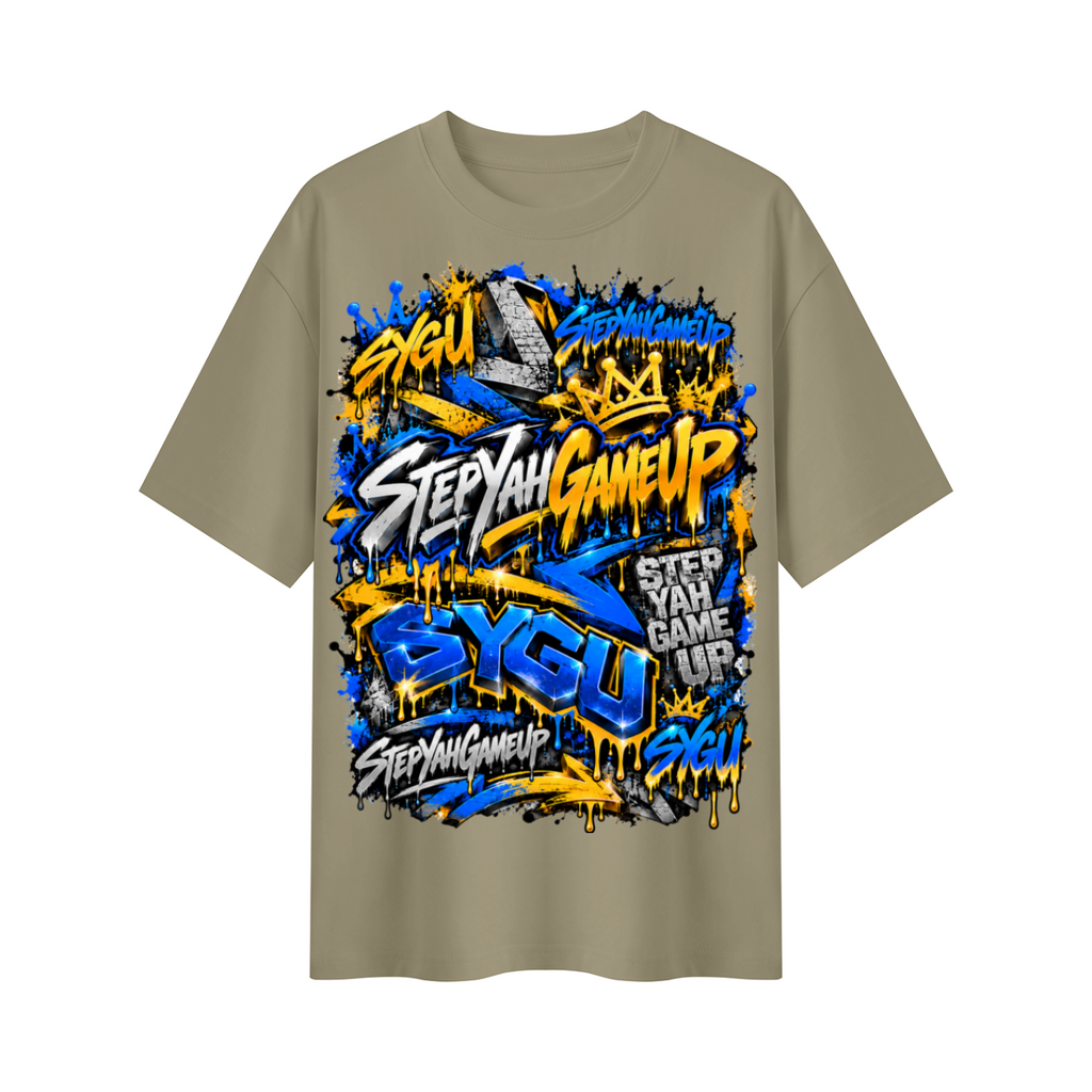 StepYahGameUp™ Graffiti Logo Oversized Graphic T-Shirt - Unisex