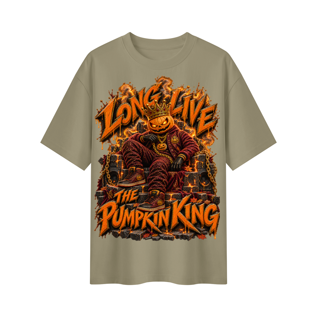 Halloween Pumpkin King Oversized Graphic T-Shirt - Long Live the Pumpkin King - Unisex