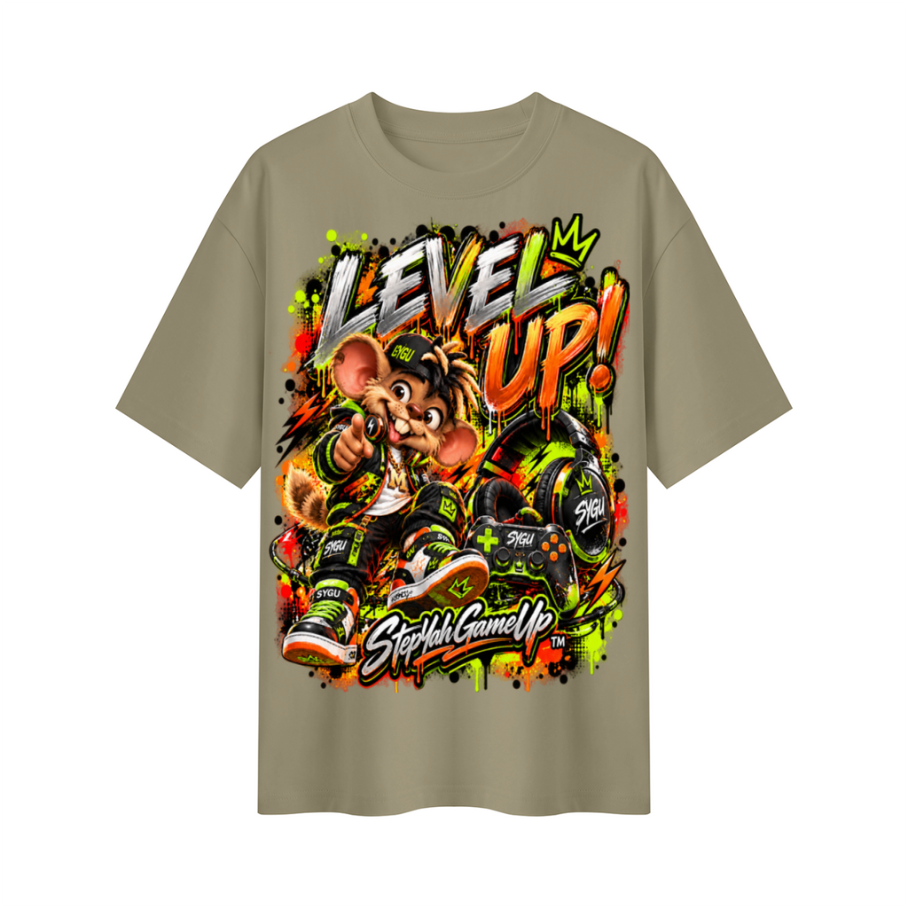 StepYahGameUp™ Level Up! Oversized Graphic T-Shirt - Unisex