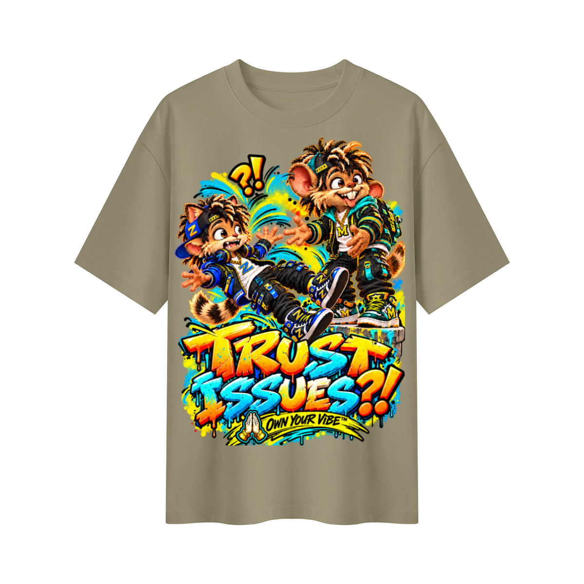 Own Your Vibe™ Trust Issues?! Oversized Graphic T-Shirt - Unisex