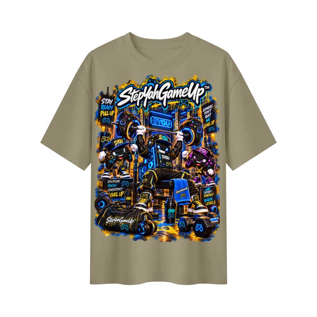 StepYahGameUp™ Stay Ready Pull Up Oversized Graphic T-Shirt - Unisex