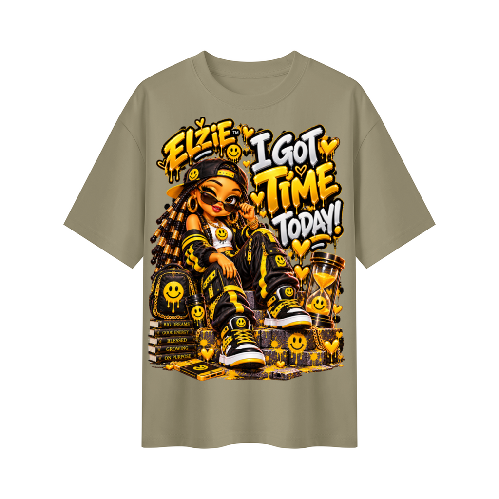 Own Your Vibe™ Elzie™ I Got Time Today! Oversized Graphic T-Shirt - Unisex