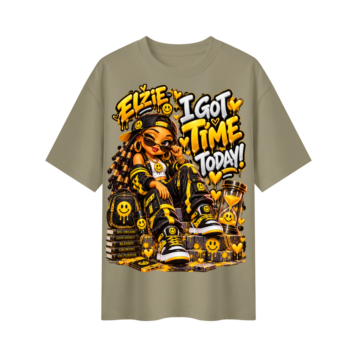 Own Your Vibe™ Elzie™ I Got Time Today! Oversized Graphic T-Shirt - Unisex