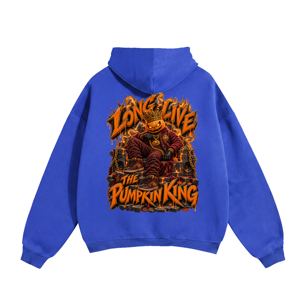 Halloween Pumpkin King Front & Back Graphic Hoodie - Long Live the Pumpkin King - Unisex