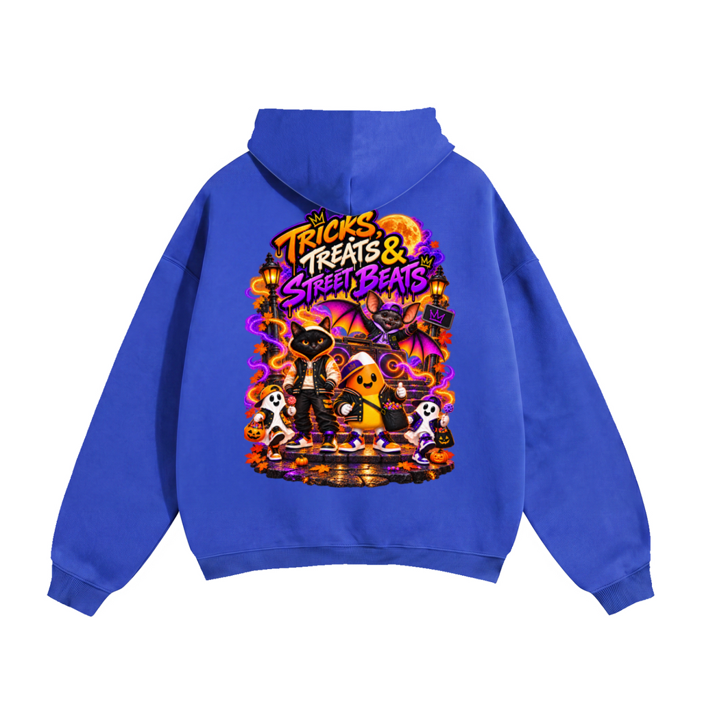 Halloween Tricks, Treats & Street Beats Front & Back Graphic Hoodie - Unisex