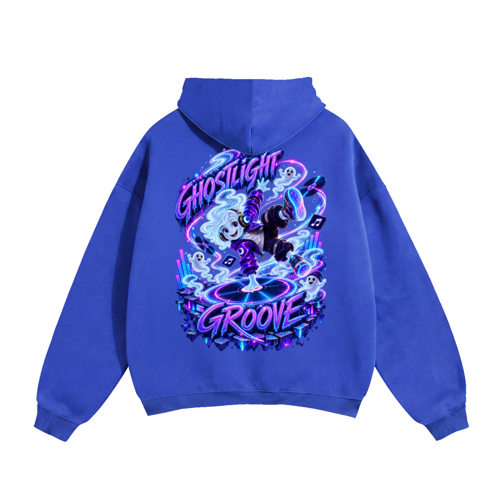 Halloween Ghost DJ Front & Back Graphic Hoodie - Drop That Ghostly Beat - Unisex