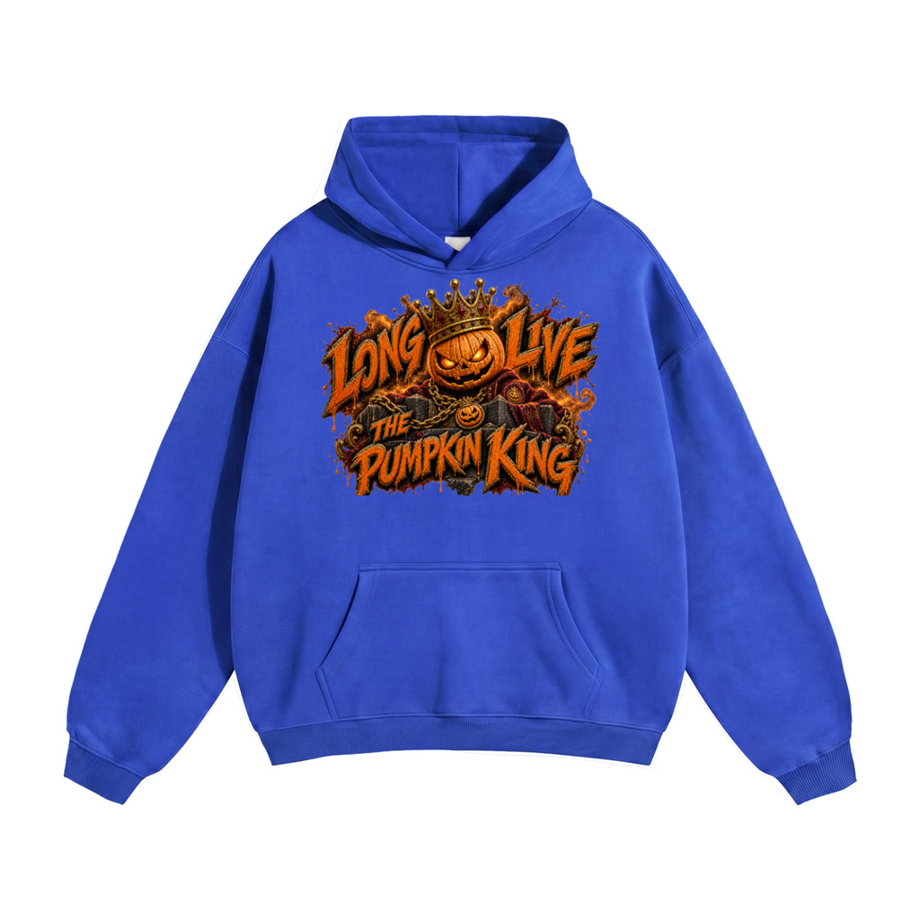 Halloween Pumpkin King Front & Back Graphic Hoodie - Long Live the Pumpkin King - Unisex