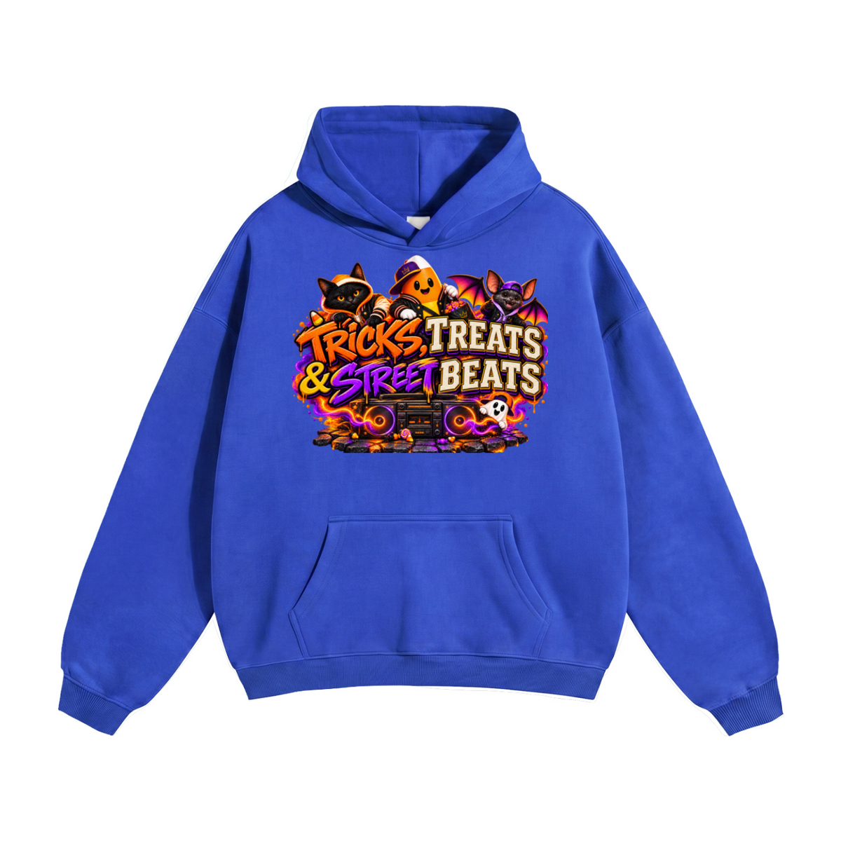 Halloween Tricks, Treats & Street Beats Front & Back Graphic Hoodie - Unisex