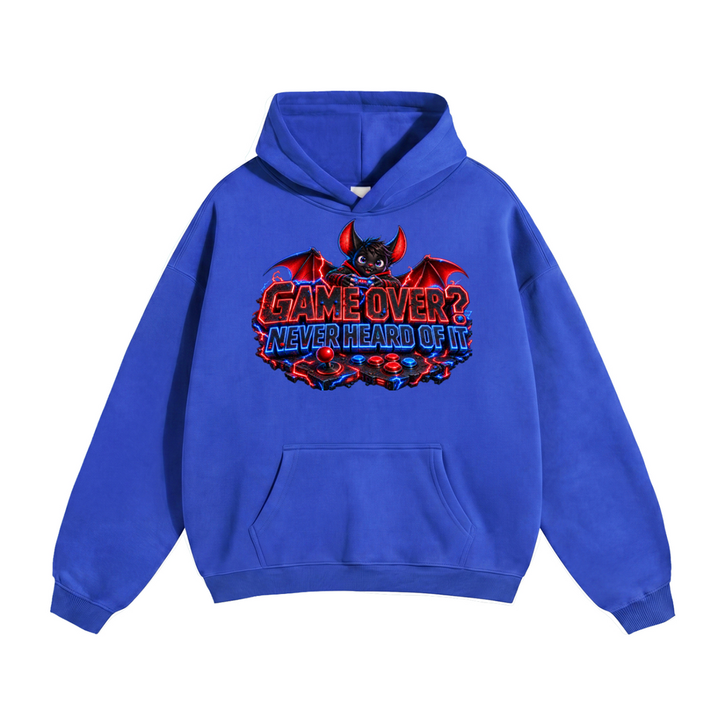 Halloween Bat Gamer Front & Back Graphic Hoodie - Game Over? Never Heard of It - Unisex