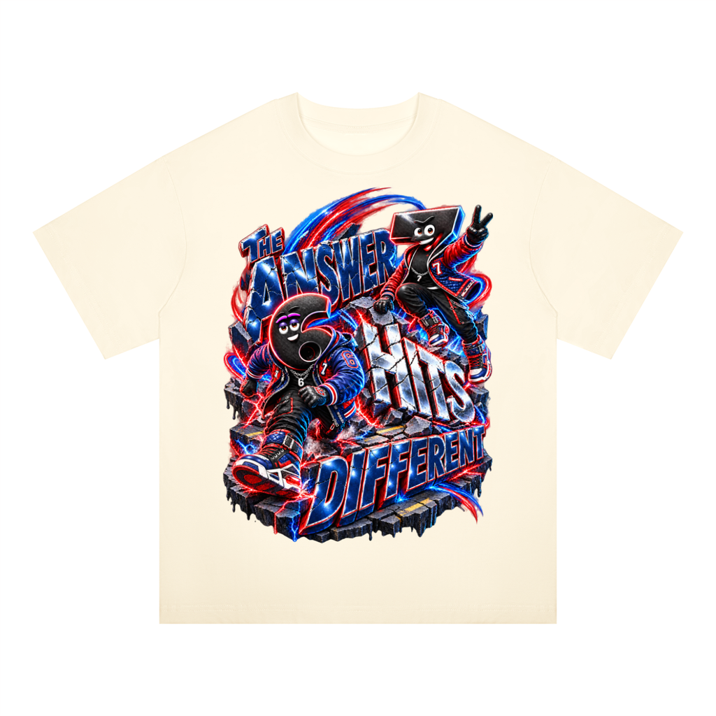 6-7 Street Mode™ The Answer Hits Different Oversized Graphic T-Shirt - Unisex
