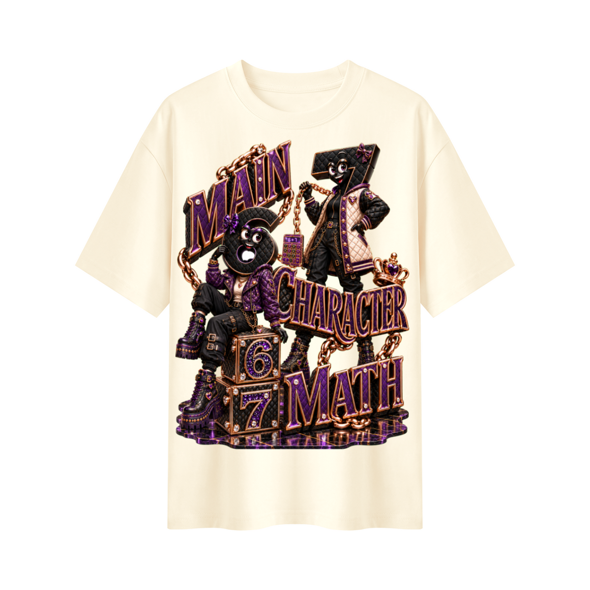 6-7 Street Mode™ Main Character Math Oversized Graphic T-Shirt - Unisex