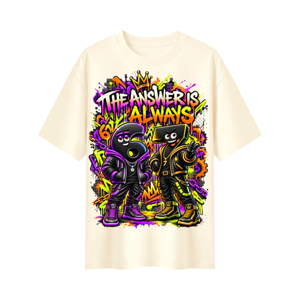 6-7 Street Mode™ Oversized Graphic T-Shirt - The Answer Is Always 6-7 - Unisex