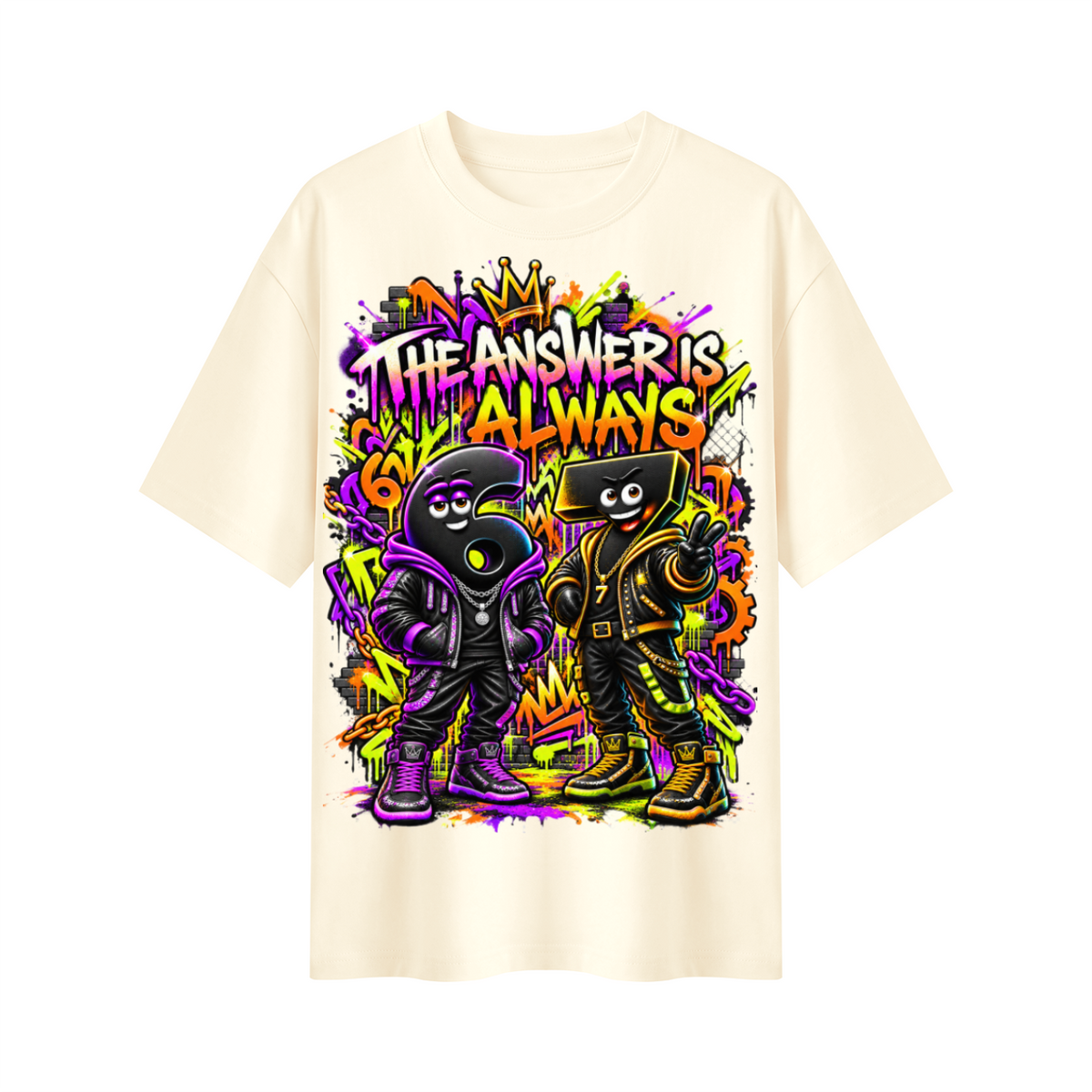 6-7 Street Mode™ Oversized Graphic T-Shirt - The Answer Is Always 6-7 - Unisex
