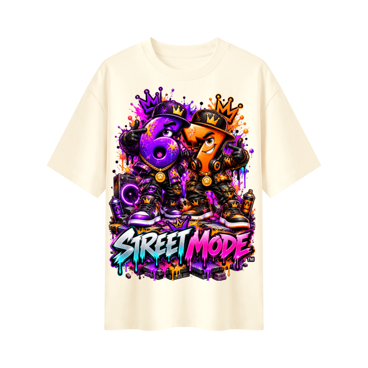 6-7 Street Mode™ Street Mode Male Oversized Graphic T-Shirt - Unisex