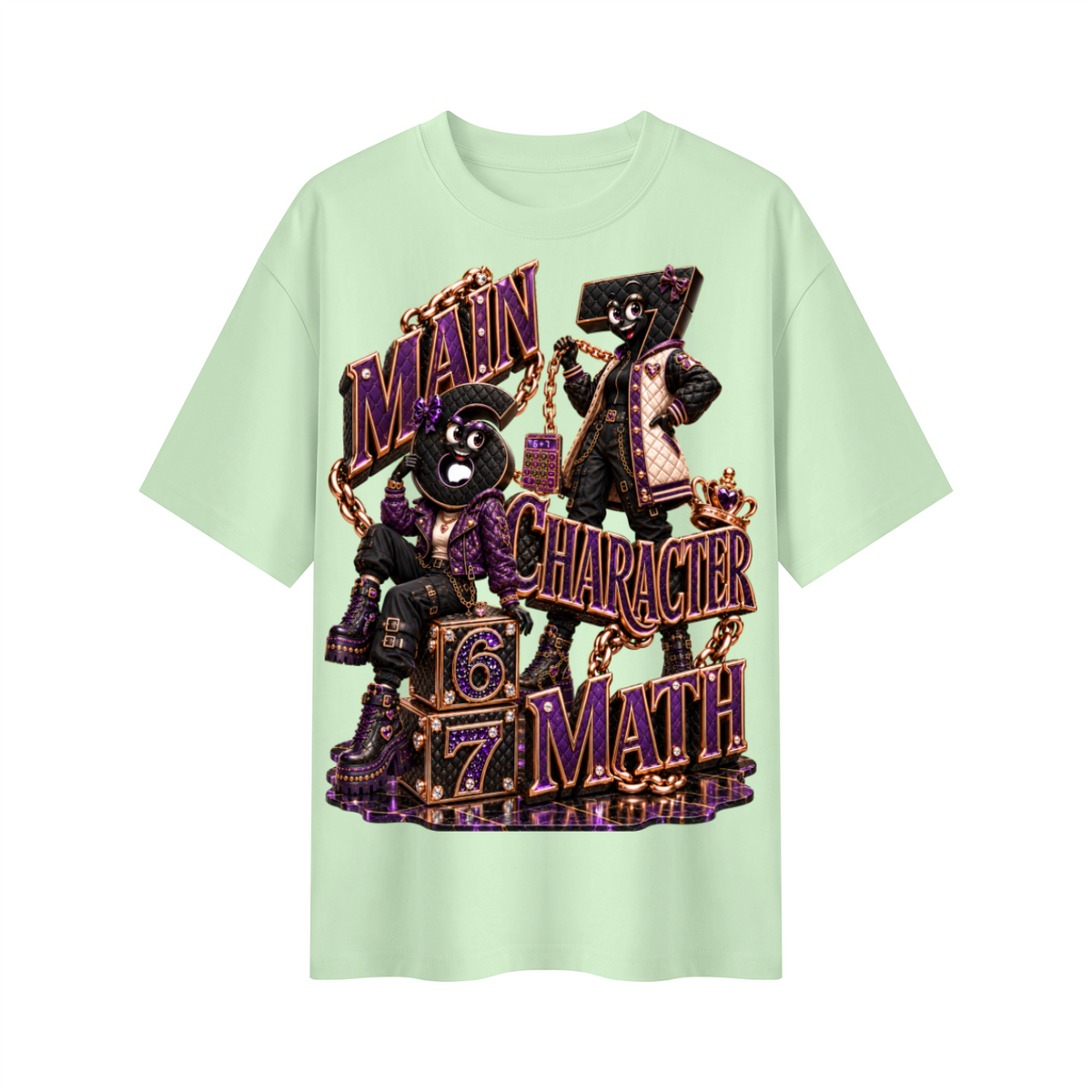 6-7 Street Mode™ Main Character Math Oversized Graphic T-Shirt - Unisex
