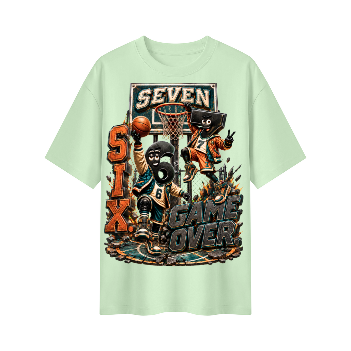 6-7 Street Mode™ Six Seven Game Over Oversized Graphic T-Shirt - Unisex
