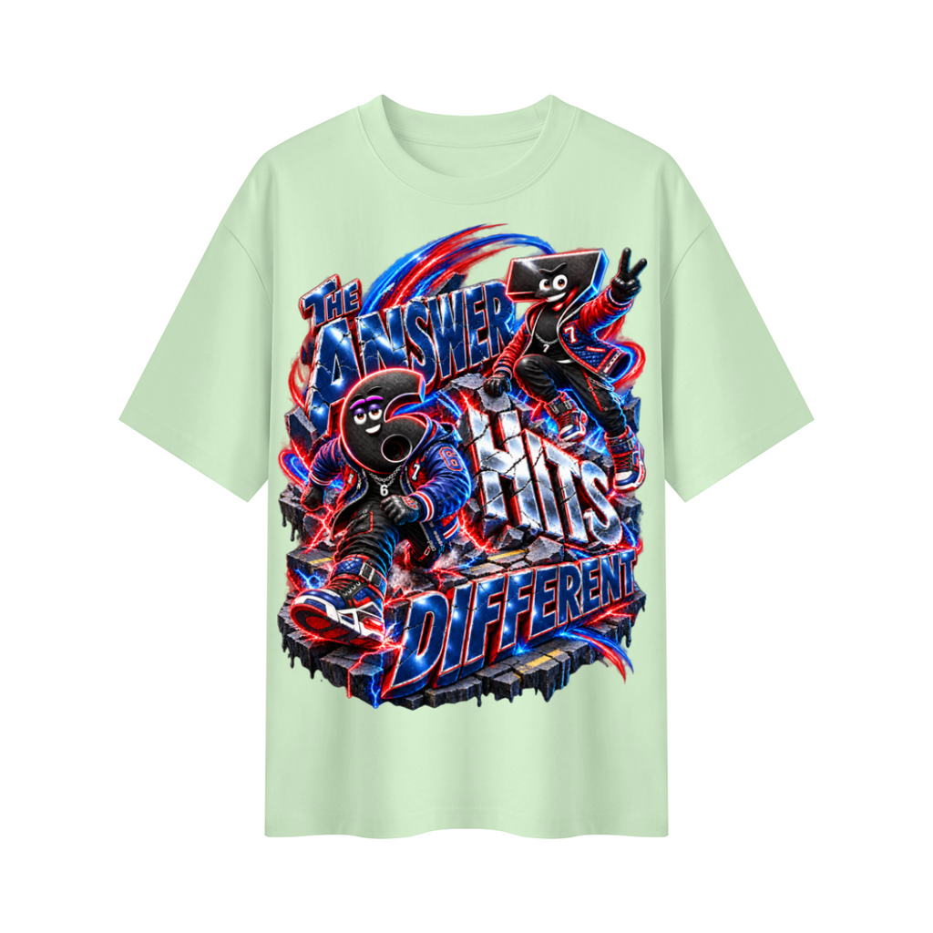 6-7 Street Mode™ The Answer Hits Different Oversized Graphic T-Shirt - Unisex