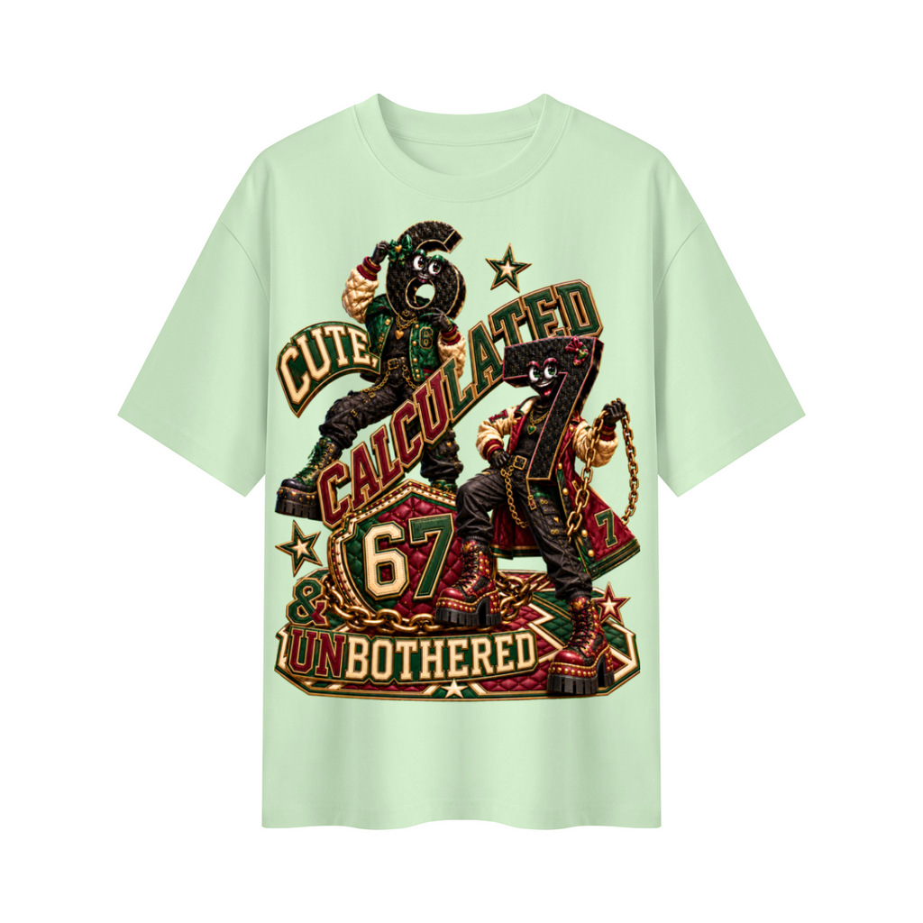 6-7 Street Mode™ Cute, Calculated & Unbothered Oversized Graphic T-Shirt - Unisex