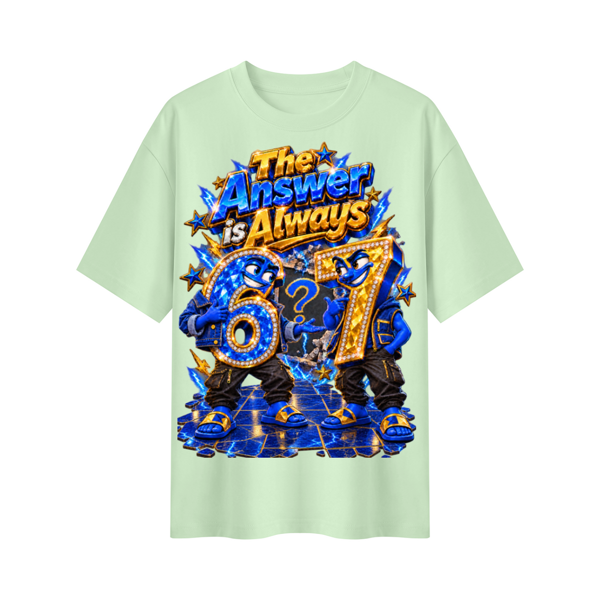 6-7 Street Mode™ The Answer Is Always 6-7 Oversized Graphic T-Shirt - Unisex