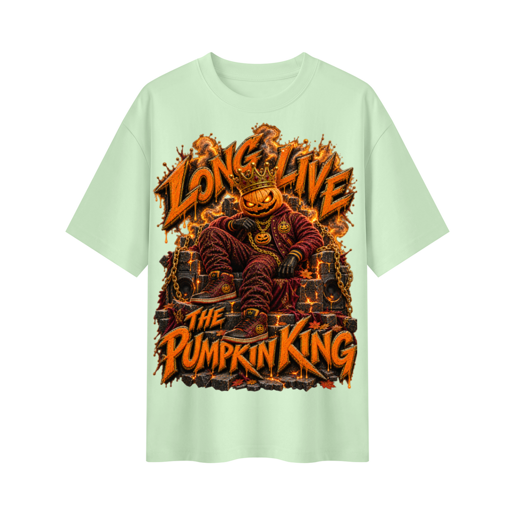 Halloween Pumpkin King Oversized Graphic T-Shirt - Long Live the Pumpkin King - Unisex