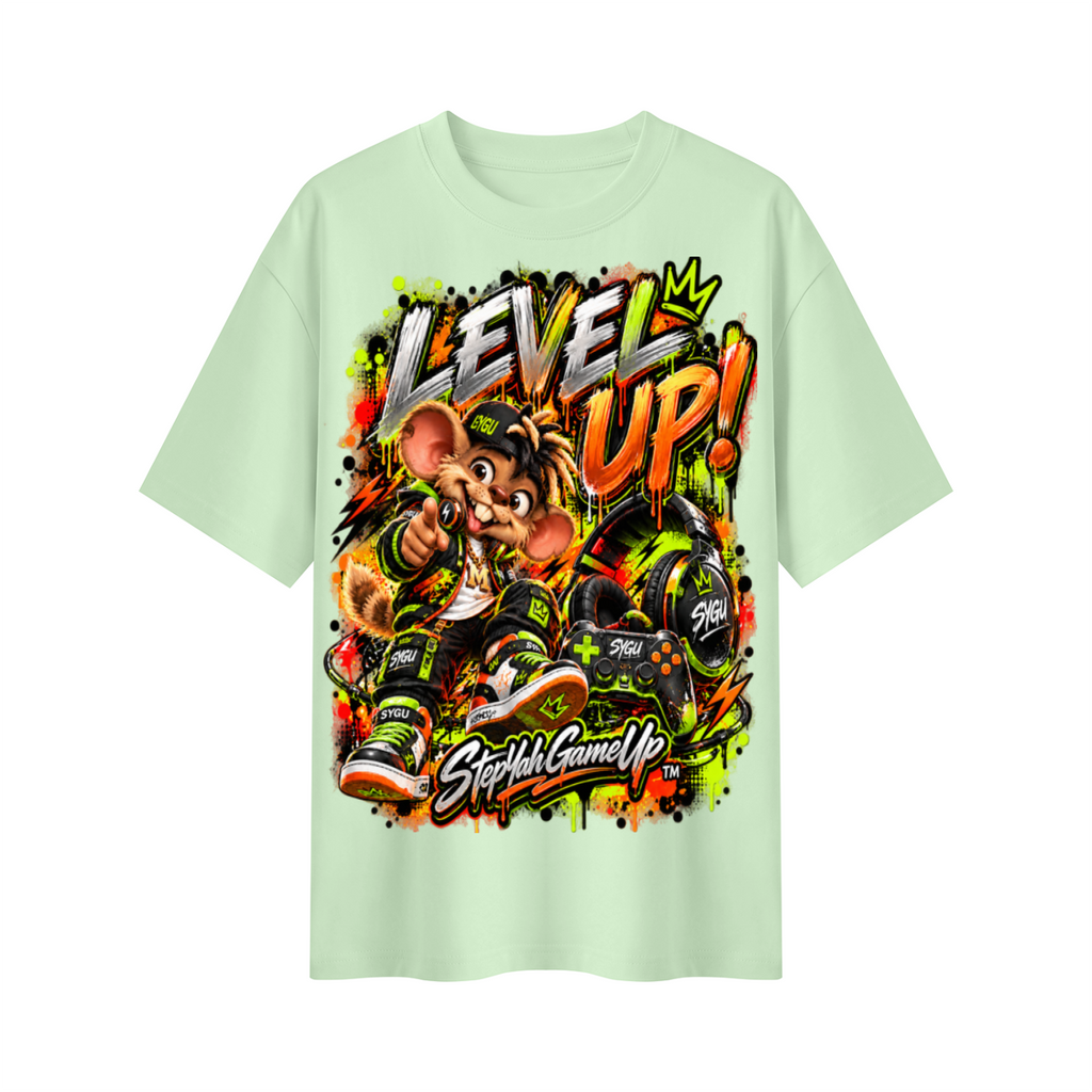 StepYahGameUp™ Level Up! Oversized Graphic T-Shirt - Unisex