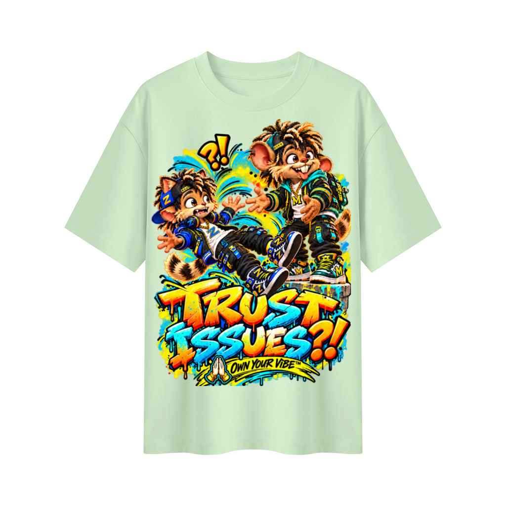 Own Your Vibe™ Trust Issues?! Oversized Graphic T-Shirt - Unisex