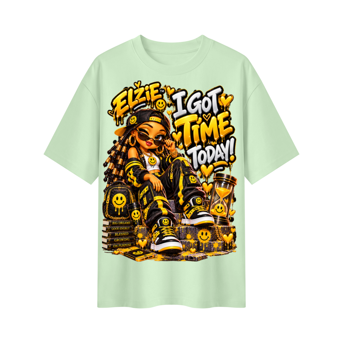 Own Your Vibe™ Elzie™ I Got Time Today! Oversized Graphic T-Shirt - Unisex