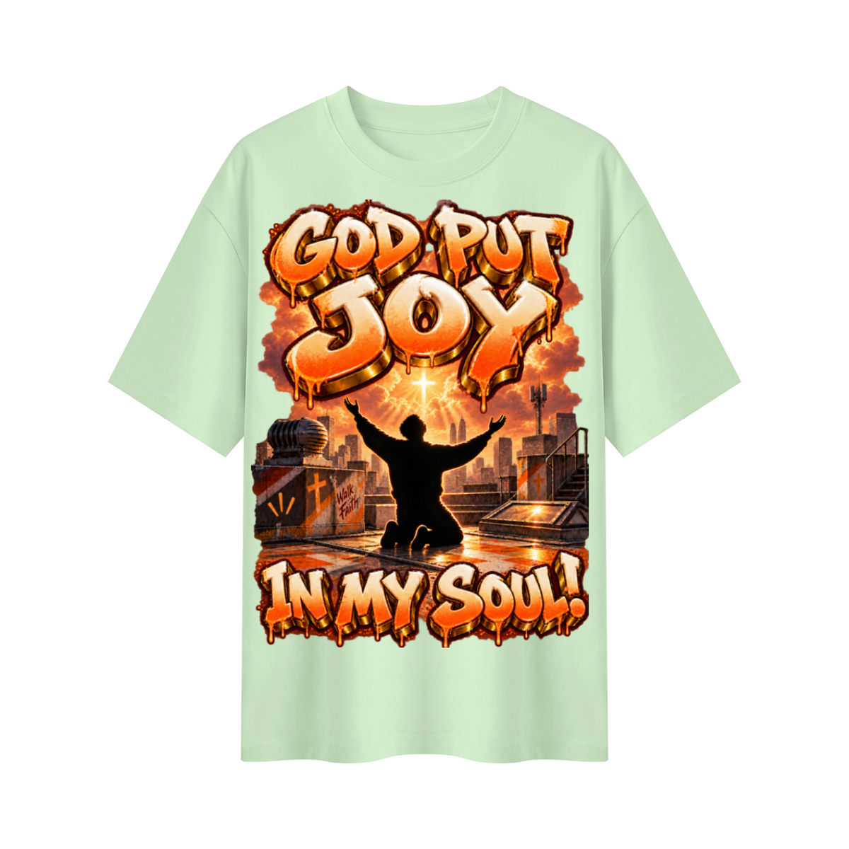 Walk by Faith™ God Put Joy in My Soul Oversized Graphic T-Shirt - Unisex