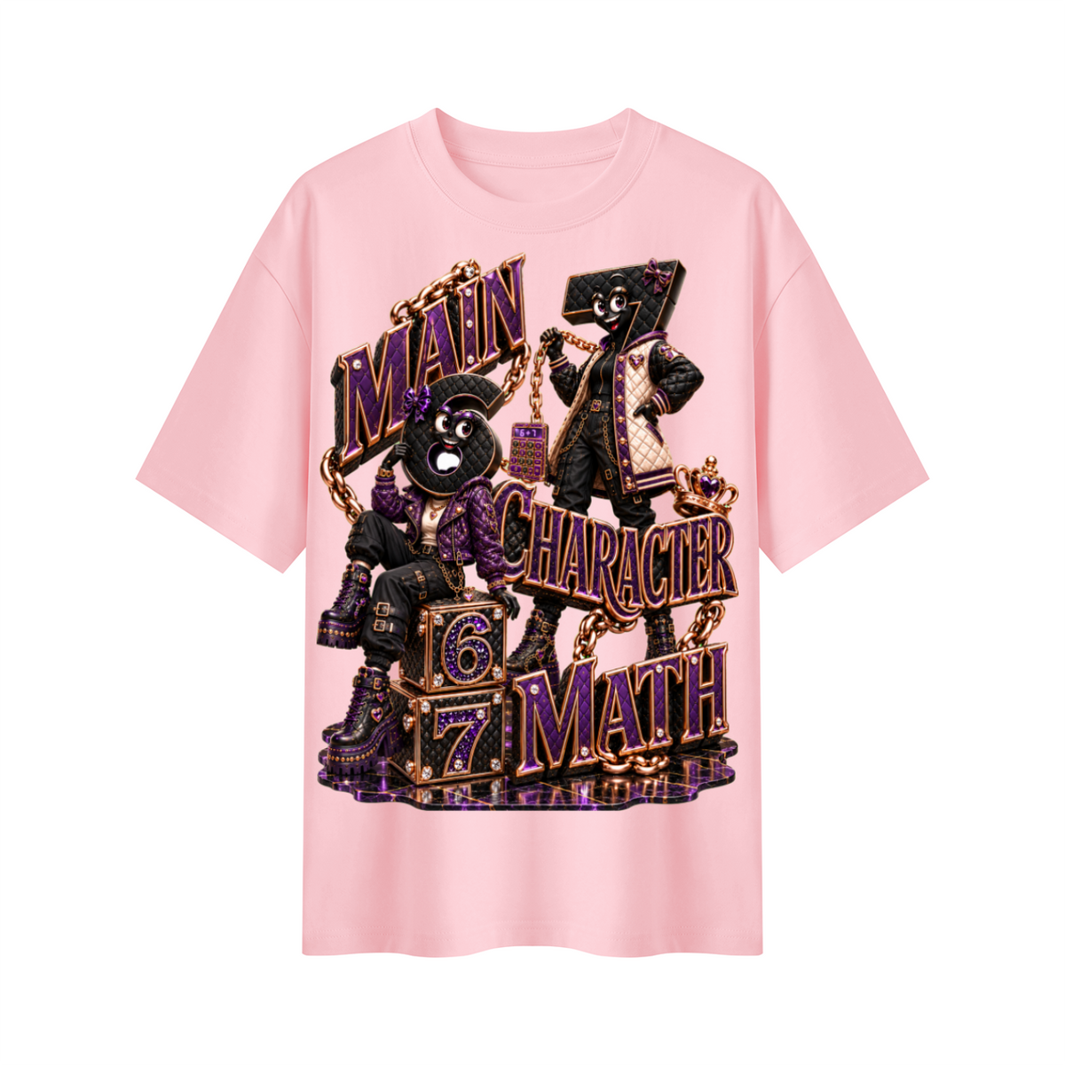6-7 Street Mode™ Main Character Math Oversized Graphic T-Shirt - Unisex