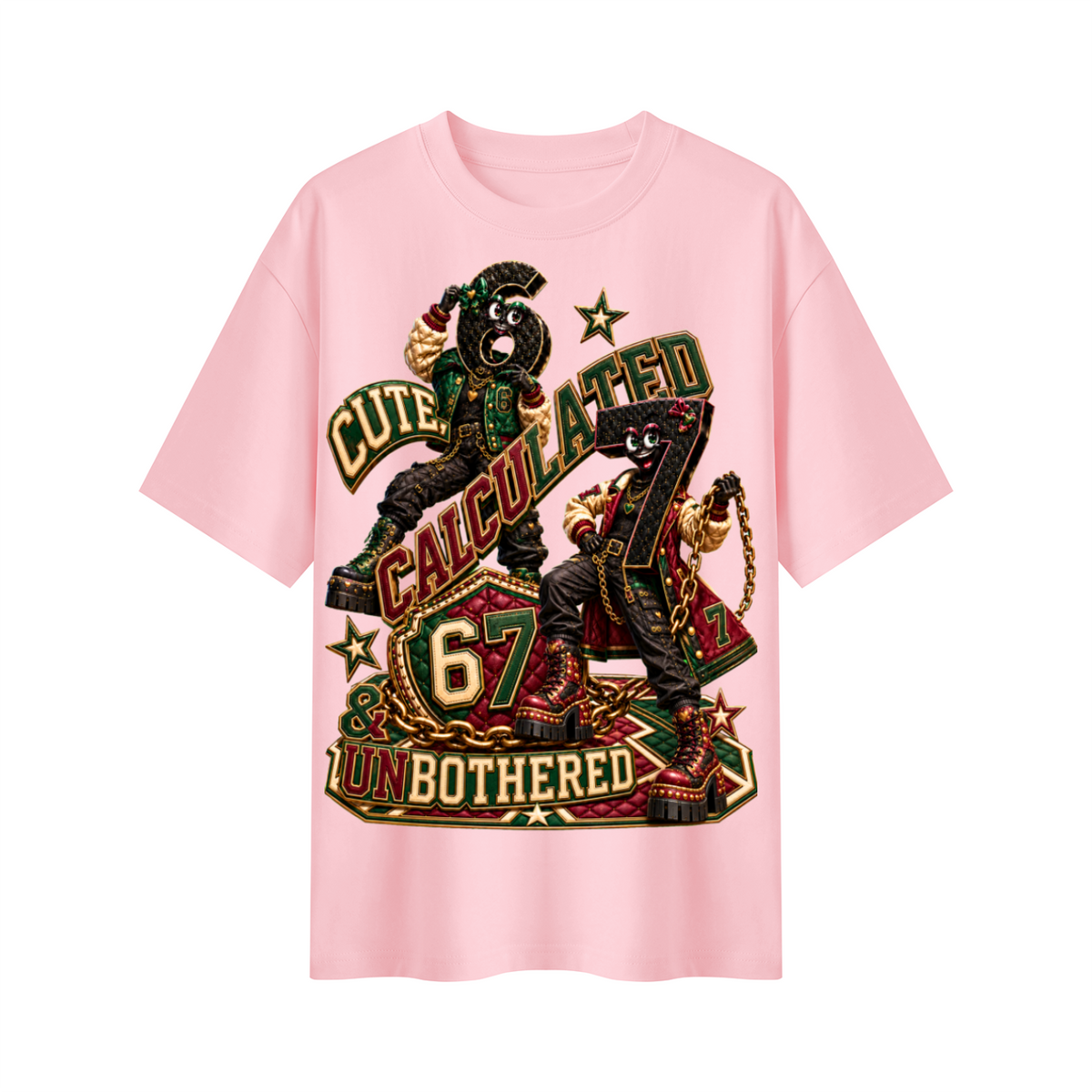 6-7 Street Mode™ Cute, Calculated & Unbothered Oversized Graphic T-Shirt - Unisex