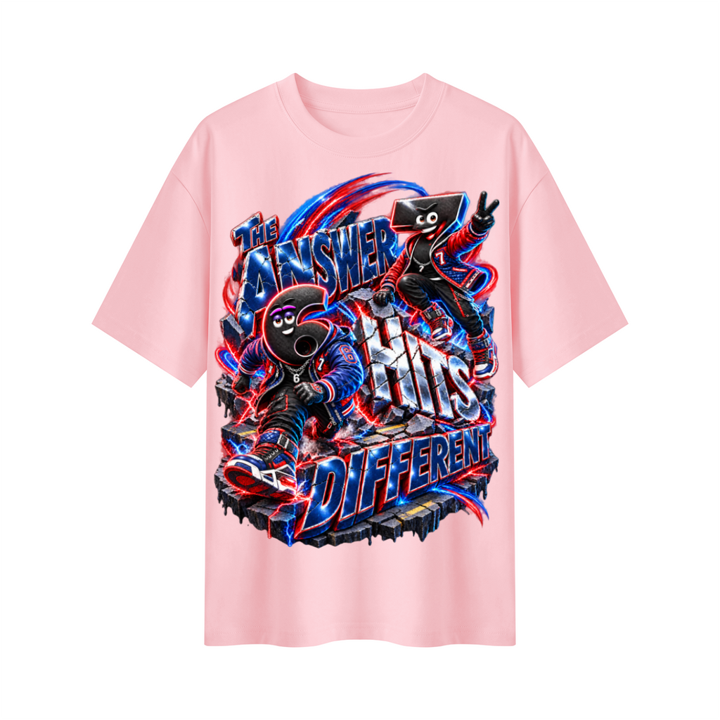 6-7 Street Mode™ The Answer Hits Different Oversized Graphic T-Shirt - Unisex