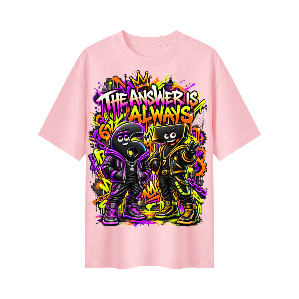 6-7 Street Mode™ Oversized Graphic T-Shirt - The Answer Is Always 6-7 - Unisex