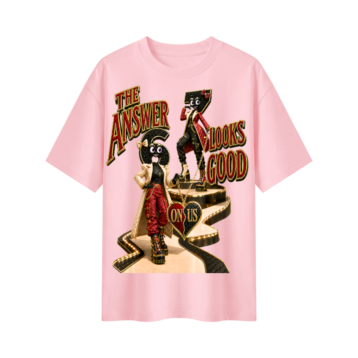 6-7 Street Mode™ The Answer Looks Good on Us Oversized Graphic T-Shirt - Unisex
