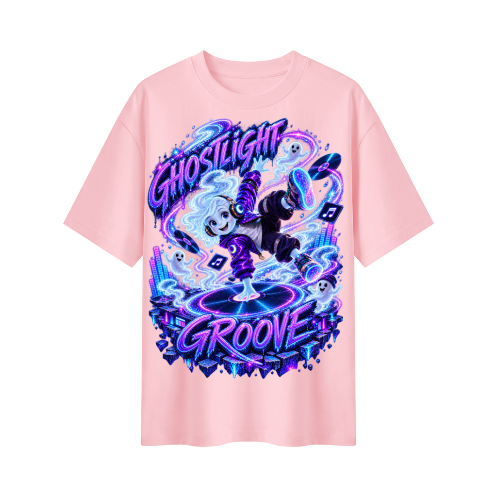 Halloween Ghostlight Groove Ghost DJ Oversized Graphic T-Shirt - Unisex