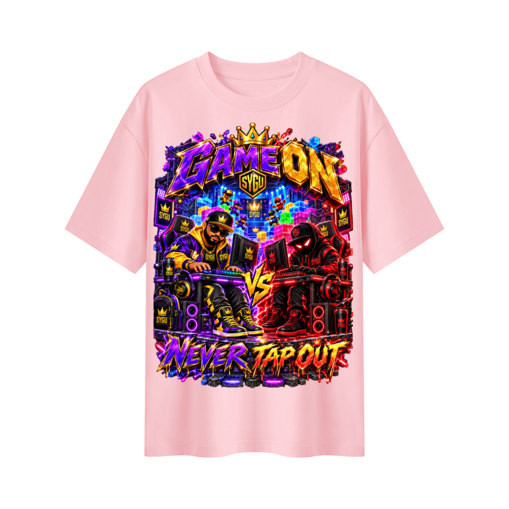 StepYahGameUp™ Game On Never Tap Out Oversized Graphic T-Shirt - Unisex