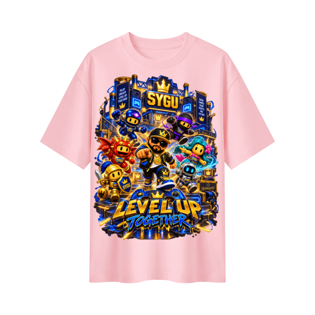 StepYahGameUp™ Level Up Together Oversized Graphic T-Shirt - Unisex