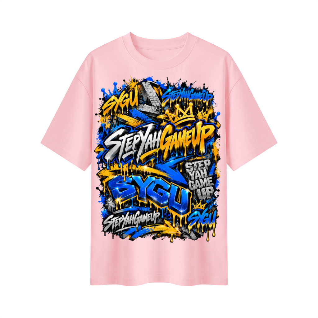 StepYahGameUp™ Graffiti Logo Oversized Graphic T-Shirt - Unisex